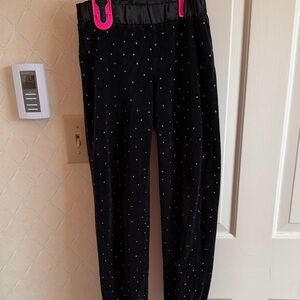 Juicy Couture Black velour Polka Dot Kids Pants